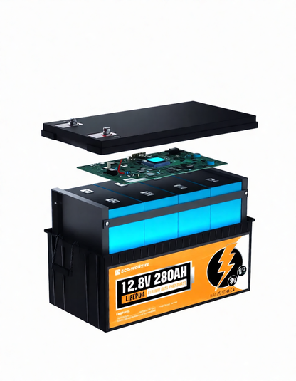 ECO-WORTHY 12V 280Ah — Литиевая аккумуляторная батарея LiFePO₄, 3.58 кВт·ч, с Bluetooth и BMS