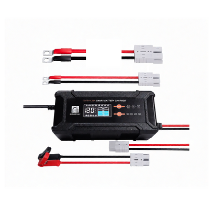 ECO-WORTHY 20A 12V/24V Smart Battery Charger with LCD Display — Умное зарядное устройство 12/24В, 20А, с LCD-дисплеем, для LiFePO₄ и свинцовых АКБ