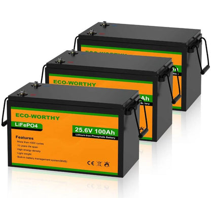 Eco-Worthy 25.6V 100Ah LiFePO4 baterija