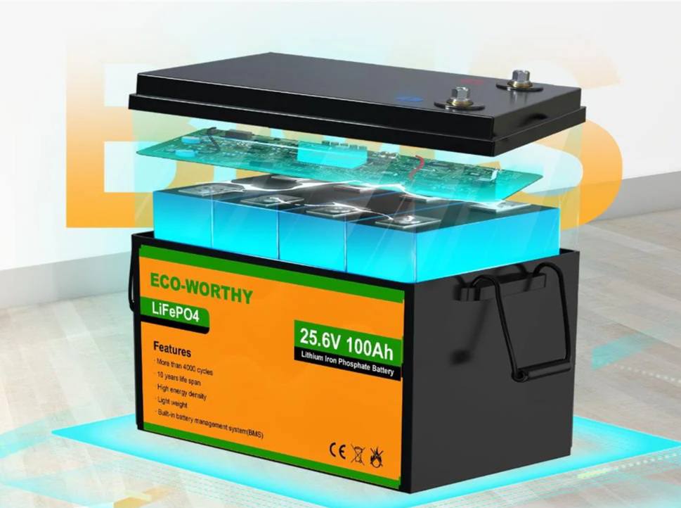 Eco-Worthy 25.6V 100Ah LiFePO4 baterija
