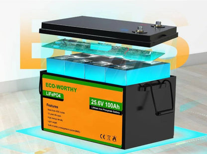 Eco-Worthy 25.6V 100Ah LiFePO4 baterija