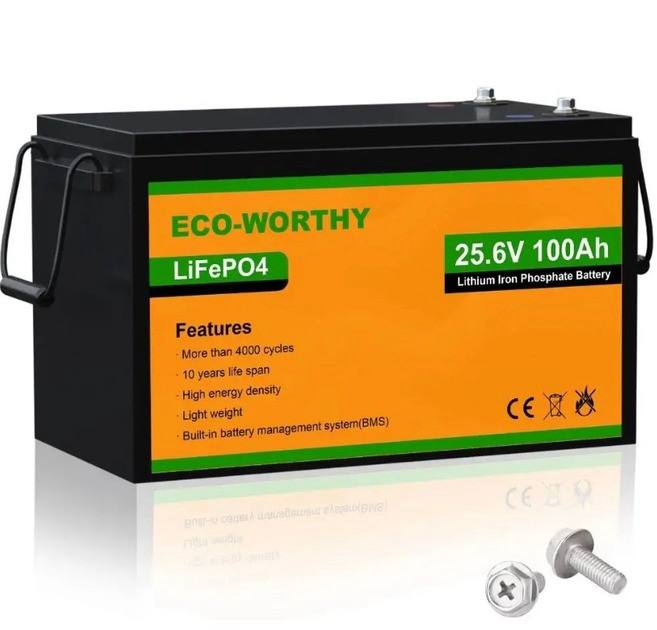 Eco-Worthy 25.6V 100Ah LiFePO4 baterija