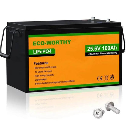 Eco-Worthy 25.6V 100Ah LiFePO4 baterija